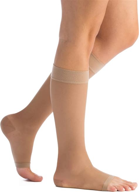 Evonation Women S Usa Made Open Toe Sheer Graduated Compression Socks