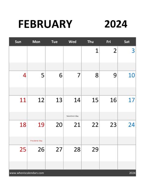 Blank Calendar February 2024 Free Printable Monthly Calendar
