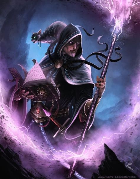 Purple Magic Fantasy Wizard Character Art Dark Wizard