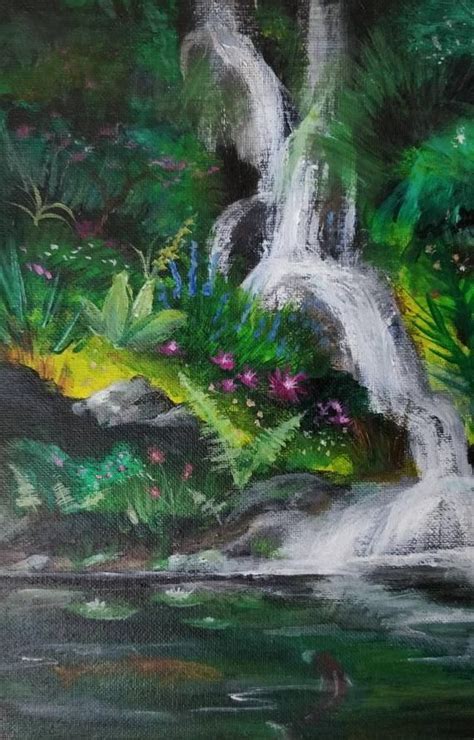 Jungle Retreat Original Acrylic Painting 11x14 Rainforest Art