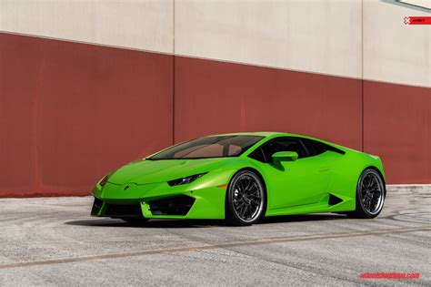 Lamborghini Huracan Green With Anrky Rs3 Aftermarket Wheels Wheel Front