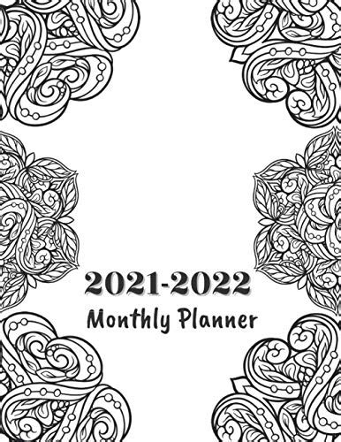 Monthly Planner 2021 2022 24 Month Calendar Mandala Design Cover By