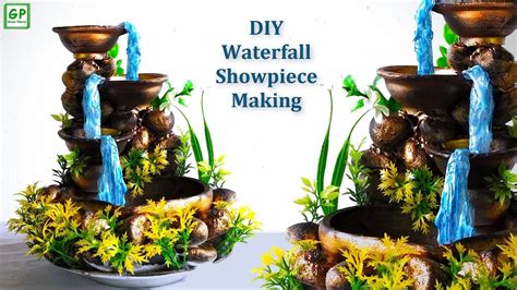 Waterfall Making From Hot Glue Gun Waterfall Showpiece For Home Decoration Green Planter