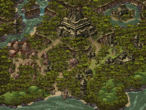 Jungle Town Made In Inkarnate Feel Free To Use Dndmaps Dnd World Map Map Pictures Fantasy Map