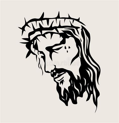 Jesus Face Sketch Projeto Do Vetor Da Arte Ilustração Do Vetor