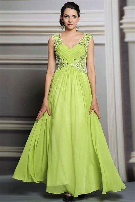 Pin By Mmm On Gowns In 2020 Lime Green Prom Dresses Pleated Party