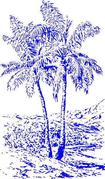 Blue Palm Trees Clip Art At Vector Clip Art