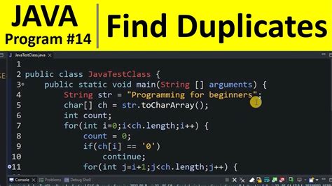 Java Program Find Duplicate Characters In A String In Java Youtube