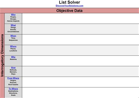 List Solver Discover Your Solutions Llc