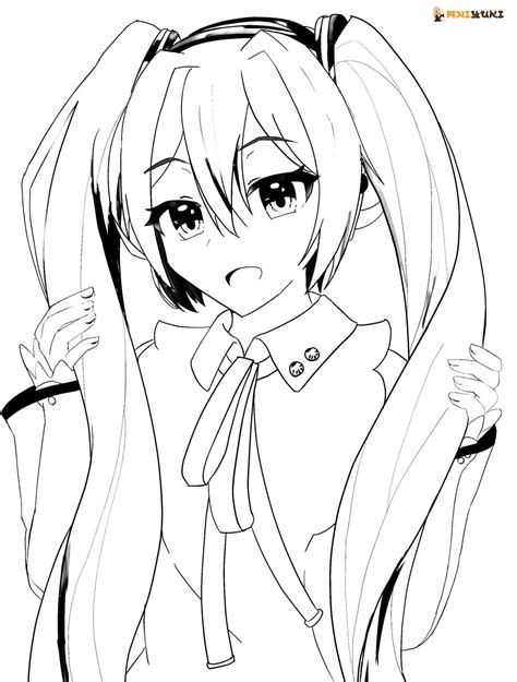 Hatsune Miku Free Printable Coloring Pages