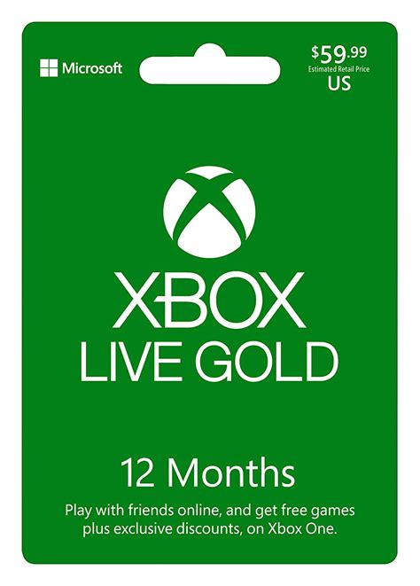 Microsoft Xbox Live 12 Month Gold Membership Physical Card