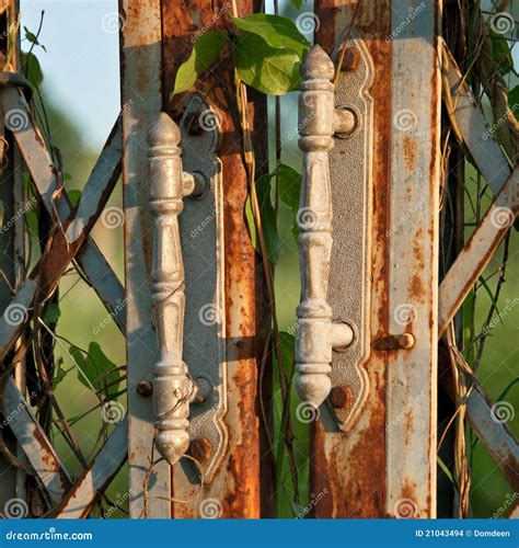 Old Rusty Iron Gates Stock Photo Image Of Home Safety 21043494