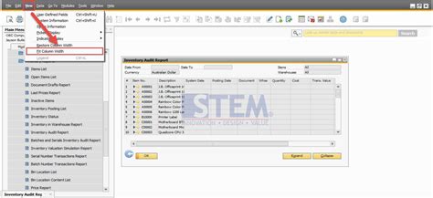 How To Fit Column Width In Sap Business One Sap Business One