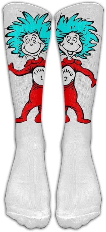 Unisex Thing One And Thing Two Dr Seuss Tube Socks Knee High Sports Clothing