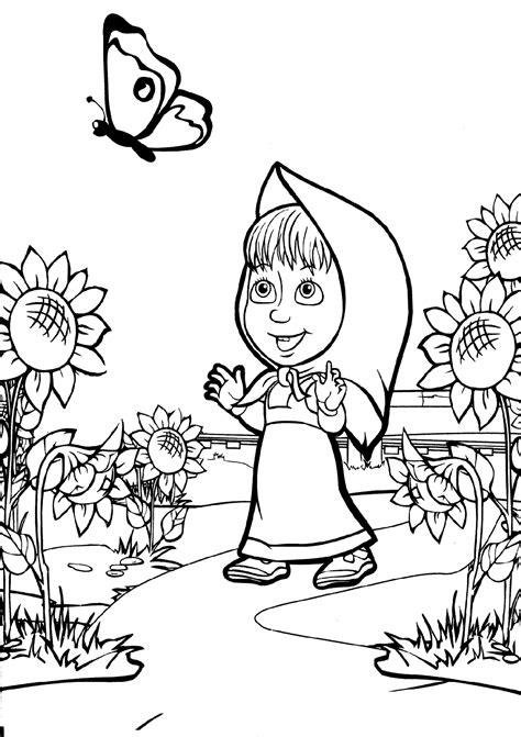 13 Masha And The Bear Coloring Pages Printable All Characters Print Color Craft