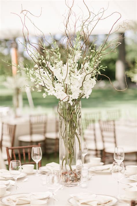 White Stock And Branches Tall Centerpiece