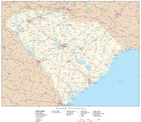 South Carolina Map With Cities