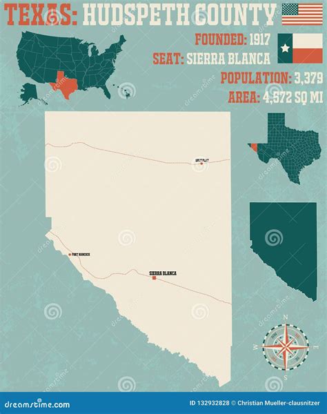 Map Of Hudspeth County In Texas Stock Vector Illustration Of Sierra