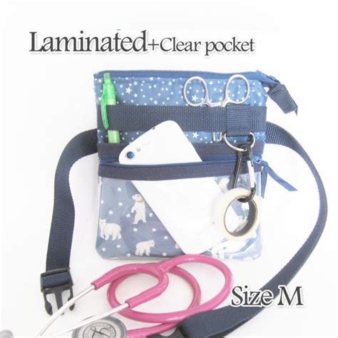 M Double Zipper Clear Pocket Laminated Nurse Tool Belt Nurse Nurse
