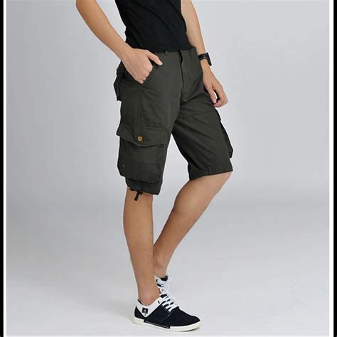 Lacontri Summer Mens Baggy Multi Pocket Military Zipper Cargo Short