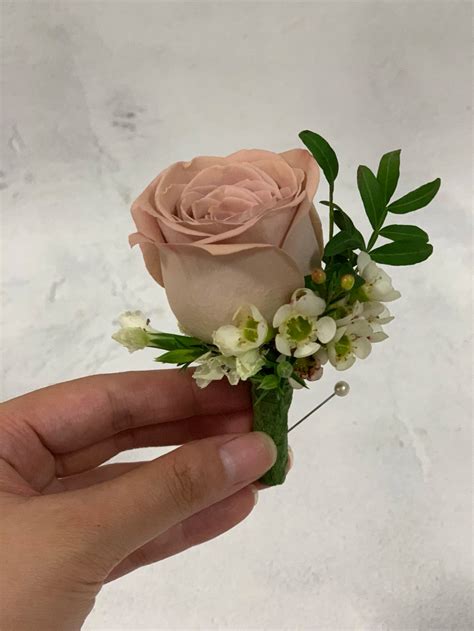 Dusty Pink Rose Boutonniere Cappucino Rose Design And Craft Handmade