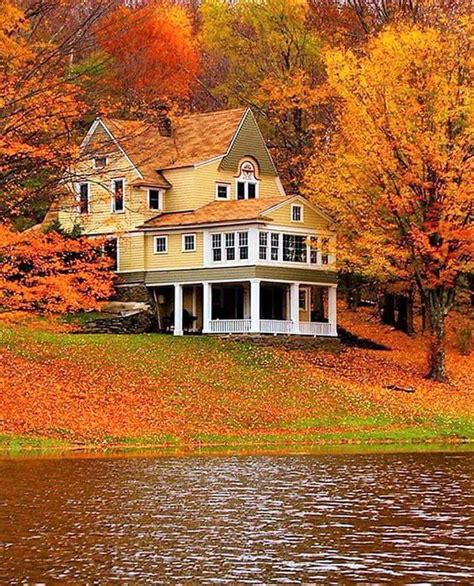 Pin By Betty Lord On Fall Autumn Scenery Autumn Scenes Lake House