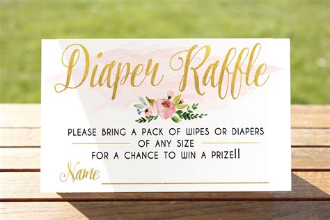 Diaper raffle ticket girl, Diaper raffle card, Diaper raffle printable, Diaper Raffle ticket ...