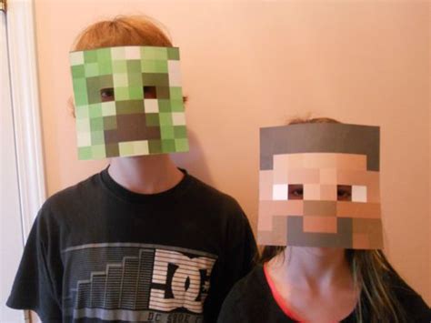 10 Minecraft Masks Diy Birthday Party Favors Mine Craft Human Diy