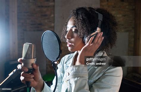 Singer Recording In A Music Studio High Res Stock Photo Getty Images
