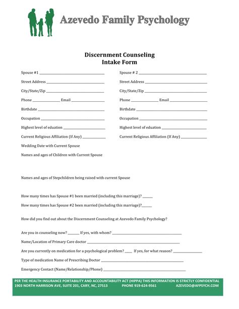 Free 21 Counseling Intake Forms In Pdf Ms Word