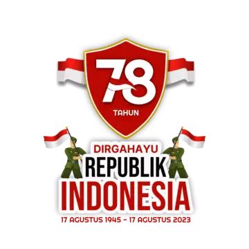 Hut Ri Official Logo On Indonesia Independence Day With Heroes