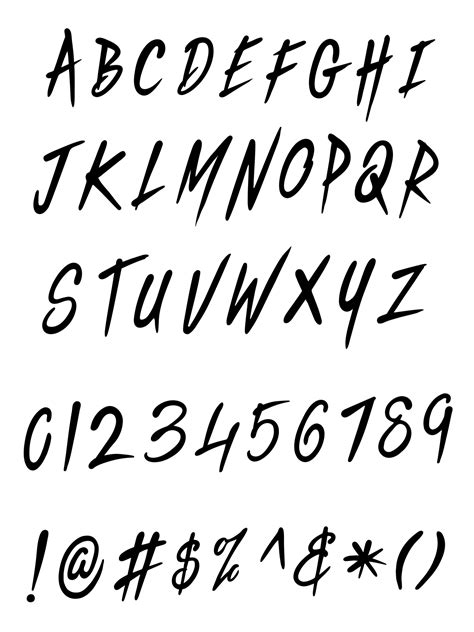 Hand Drawn Vector Font Alphabets And Extras