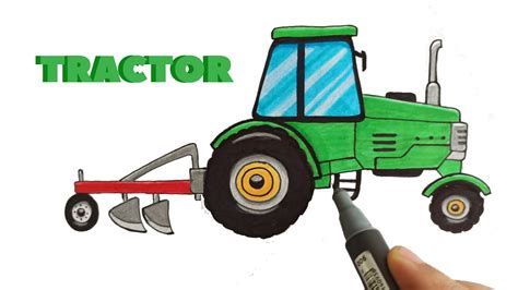 How To Draw A Tractor Easy Farm Tractor Drawing Simple Tractor