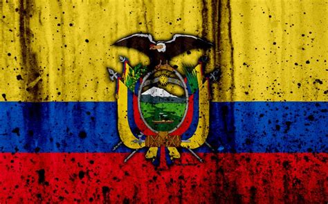Download Wallpapers Ecuadorian Flag 4k Grunge South America Flag Of