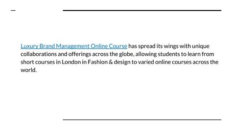 Ppt Luxury Brand Management Online Course Powerpoint Presentation