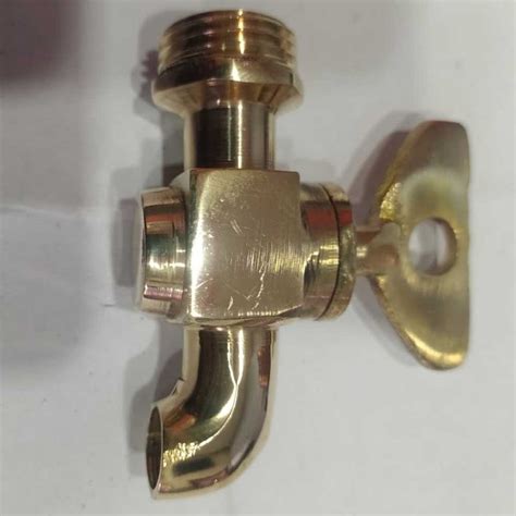 Wall Mounted Golden 15mm Brass Taper Cock For Bathroom Fitting Size 15 Mm Nozzle Diameter