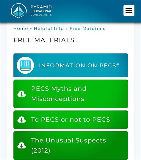 Pecs Free Materials Picture Exchange Communication System
