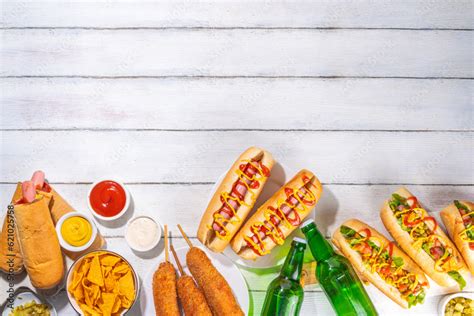 National Hot Dogs Day Background Hotdog Summer Party Festival Foods