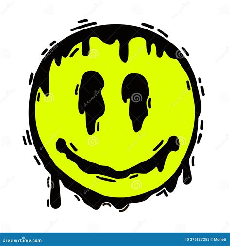 Sketch Of A Smile With Paint Streaks Melting Smile Funny Psychedelic
