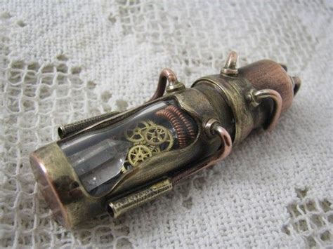 Steampunk Usb Flash Drive With Glowing Quartz Crystal And