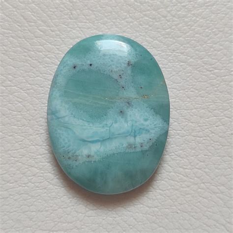 Natural Larimar Cabochon Semi Precious Gemstone Sky Blue Etsy
