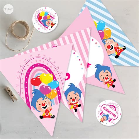 Pink Plim Plim Clown Printable Kit Tukit Etsy Australia