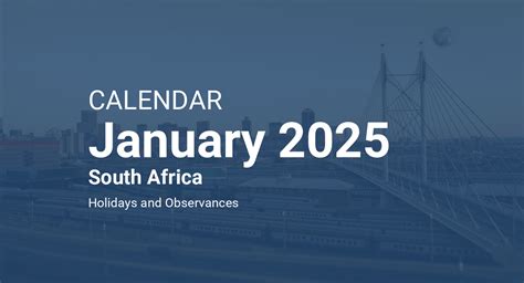 January 2025 Calendar South Africa