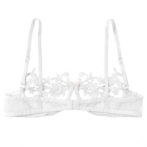 Us Sexy Womens Lace Unlined Bra See Through Underwired Demi Shelf Bra