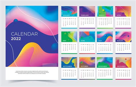 Abstract Calendar 2022 Template 3524525 Vector Art At Vecteezy