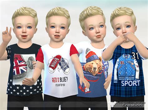 Toddler Boy T Shirt Collection 01 By Pinkzombiecupcakes At Tsr Sims 4