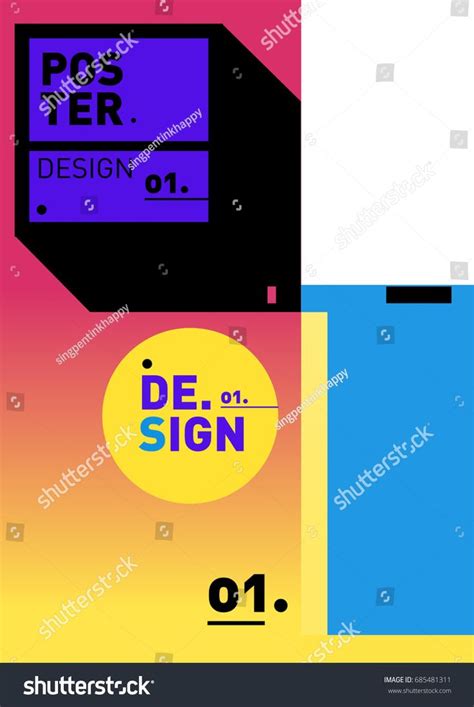 Vector Poster Template Cover Design Future Geometric Graphic Art