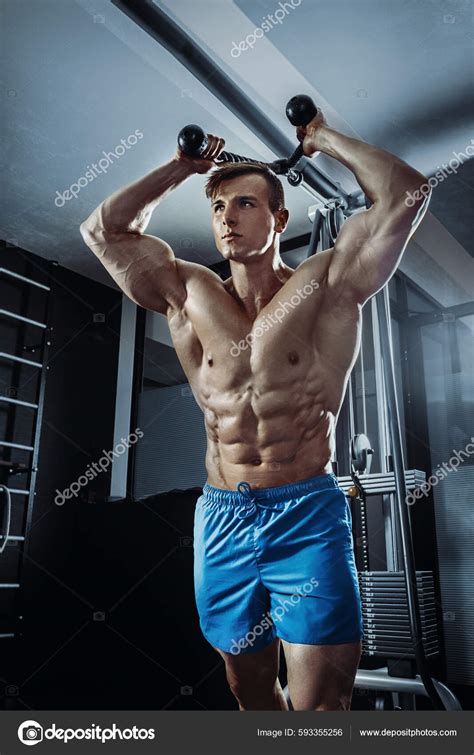 Sexy Muscular Man Posing Gym Shaped Abdominal Strong Male Naked Stock Photo By Nazarov Dnepr