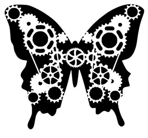 1212 Steampunk Cogs Butterfly Stencil By Lovestencil On Etsy