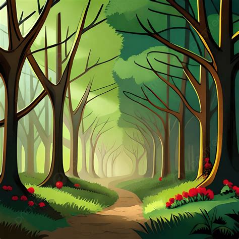 森の自然イラスト 森林 密林 さみしい背景画像素材無料ダウンロード Pngtree